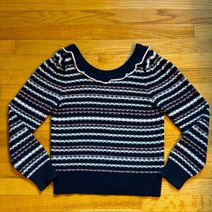 Claudie Pierlot Sweater - navy blue/light pink/ white - Size 1